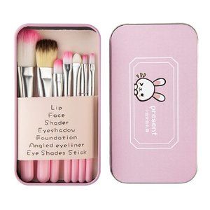 Pimoys Children Makeup Brushes, 7Pcs Makeup Brush Set Foundation